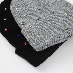 Gorro de Punto con Pedrería de Lujo para Mujer, Gorro de Invierno de Piel Sintética de Conejo, Gorro Brillante de Moda para Mujer - Product Image 5