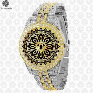 Reloj de Cristal de Lujo para Mujer Charm Jewells, Analógico de Cuarzo, Correa de Acero Inoxidable, Esfera Redonda, Estilo Joyería de Moda - Product Image 1