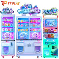 Machine à monnayeur de jeu individuel en métal Pochi Rock avec LED, pour la rotation et le secouage de balles à prix surprise, en plastique, version anglaise, certifiée CE