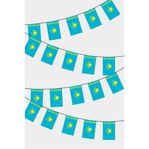 Kazakhstan Rectangular Flag Bunting for Party Decorations and Celebrations - Product Image 1