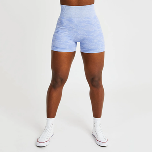 Conjunto de pantalones cortos de gimnasio de verano para mujer con camiseta de manga corta Logotipo personalizado Twin Nuevas piezas para gran oferta Pantalones cortos de Yoga de cintura alta - Product Image 1