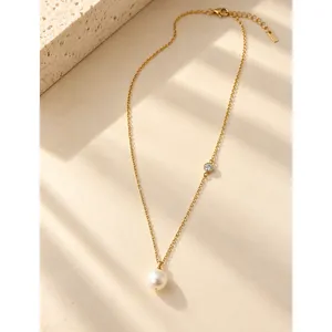 สร้อยคอไข่มุกทรงหยดน้ำ - เครื่องประดับจี้ไข่มุกสุดหรู - Product Image 3