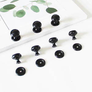 Contemporary <b>Black</b> Zinc Alloy Cabinet <b>Knobs</b> Drawer Pulls Handles Office Building Wardrobe Dresser Furniture Hardware Durable - Product Image 2
