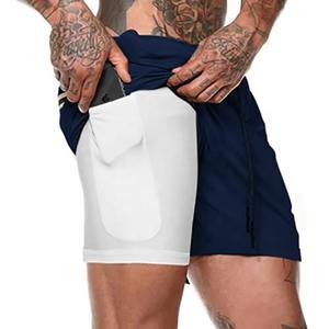 Pantalones cortos de entrenamiento para hombre, 100% algodón, ligeros, de secado rápido, que absorben la humedad, transpirables, antiarrugas, gimnasio, entrenamiento, trotar, deportes - Product Image 1