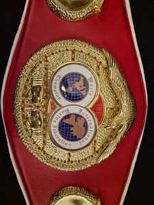 Custom Boxing Championship <b>Belt</b> With <b>Red</b> Leather Strap And Gold Plated Plate - Product Image 6