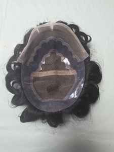 Perruque Lace Front en Cheveux Humains pour Hommes avec Ondulations Naturelles et Styles Raides Crépus - Patchs de Cheveux Indiens Doux - Product Image 4