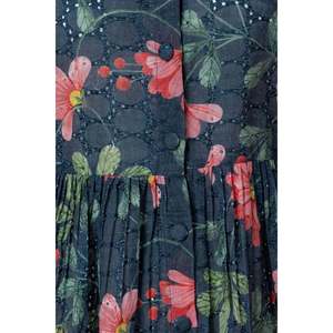 Vestido Mini de Algodón con Diseño Floral y Ojales para Mujer, Tallas XS-XL, Estilo Casual Elegante con Cuello Cuadrado, Transpirable, Cintura Natural, Ideal para el Día a Día o para Salir de Fiesta - Product Image 5