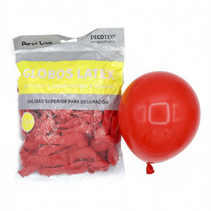 Ballons en latex Decotex 12 cm Rouge intense 100 pièces Sac Décoration de fête - Product Image 2