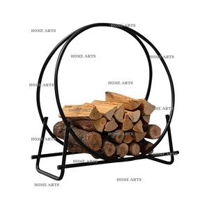 Support de stockage de feu de bois de conception simple avec porte-bûches en fer et en cuir de couleur noire de qualité supérieure à bas prix - Product Image 6