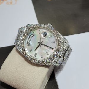 Ultimate Mens Luxury Diamond <b>Watch</b> Full Diamond Case Calendar and Elegant Mother of <b>Pearl</b> Dial Exclusive Mens Full Diamond <b>Watch</b> - Product Image 6