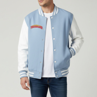 Dernière arrivée 2025 Veste universitaire 100% polaire pour homme Logo personnalisé imprimé à l'écran Veste universitaire pour homme en blocs de couleur lourde
