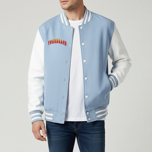 Latest Arrived 2025 100% Fleece Varsity <b>Jacket</b> for <b>Men's</b> Custom Screen Printed logo Heavyweight Color Block <b>man</b> varsity <b>jacket</b> - Product Image 4