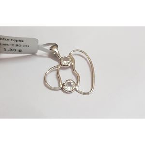 Handmade 925 Sterling Silver <b>Pendant</b> with Natural White Topaz <b>Emerald</b> Cut Charm for Women Shah Gems - Product Image 6