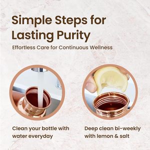 Venta directa de fábrica Botella de agua de cobre puro Metal a prueba de fugas Diseños personalizados para Ayurveda Yoga Beneficios para la salud Drinkware - Product Image 6
