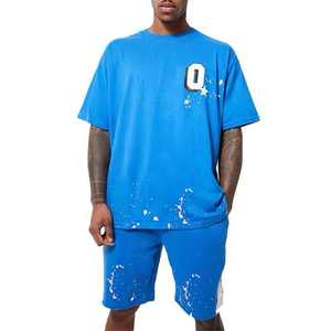 Camisetas y Pantalones Cortos Casuales Extra Grandes para Hombre, de Secado Rápido, Conjunto de 2 Piezas, Ropa Urbana 100% Algodón con Logotipo Serigrafiado - Product Image 5