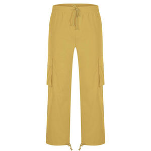 Pantalon de jogging en molleton de coton personnalisé du fournisseur professionnel taille élastique mode Sports de plein air décontracté multi-poches devant plat - Product Image 1