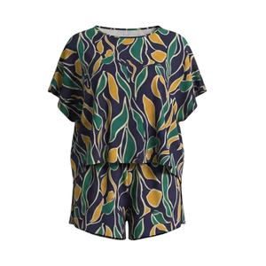 Pijama de seda para mujer con diseño de botones, conjunto de dos piezas, camiseta de dormir con pantalón corto - Product Image 6