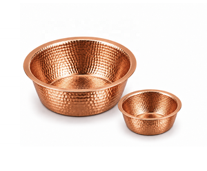 Ensemble de 2 bols en cuivre martelé, bassin rond pour manucure, pédicure, spa, massage des pieds - Product Image 1