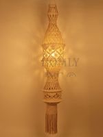 Abat-jour en macramé bohème fait à la main grande longueur cordon en coton conception personnalisée suspension multi-ampoule Option baptême écologique