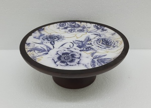 Large Size Wooden and Meena Work Kitchenware Bowl With Base New Quality Round Shape Solid Wood Tabletop <b>Dinnerware</b> Serving Bowl - Product Image 2