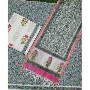 Conjunto de Salwar Kameez Estilo Anarkali para Mujer con Dupatta, Tela de Algodón con Estampado, Conjuntos de Trajes Tradicionales Elegantes - Product Image 5