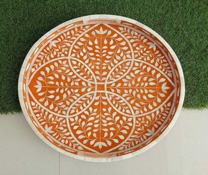 Elegante Bandeja con Incrustaciones de Hueso con Patrones Tradicionales, Hecha a Mano, Duradera, para Regalos Elegantes, Uso Doméstico, Suministro Mundial - Product Image 5