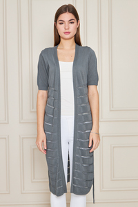 Cárdigan largo de Primavera de manga corta para mujer, ropa informal, ropa de playa, Poncho de servicio ODM OEM personalizable - Product Image 6