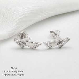 2.1 Gms 925 Sterling <b>Silver</b> Enamel Jewellery <b>Set</b> Light Weight <b>Silver</b> Peacock <b>Stud</b> <b>Earrings</b> Christmas Gift Crystal <b>Earrings</b> - Product Image 6