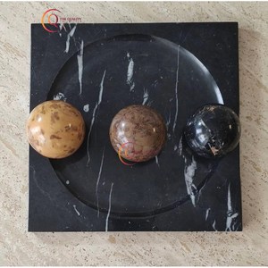 Cenicero para fumar de mármol puro de lujo, superventas, bandeja de almacenamiento de óxido de mesa brillante negra, hogar y restaurante a buen precio - Product Image 3