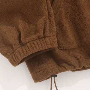 Ventas calientes para hombres Custom Casual Winter Half Zip up Fleece Sudadera con capucha Plain Dyed Jogging Sudadera - Product Image 5