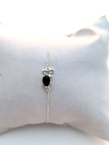 กำไล925เงินสเตอร์ลิงทำด้วยมือหินรูปไข่โอนิกซ์สีดำเครื่องประดับแฟชั่นสำหรับผู้หญิงของขวัญงานแต่งงาน - Product Image 4