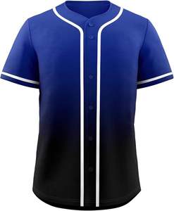 Camiseta de fútbol de béisbol transpirable con estampado sublimado personalizado OEM, Camiseta corta bordada con cuello en V de malla de alta calidad - Product Image 1