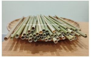 Lot de pailles 100% naturelles jetables, herbes naturelles, à boire, herbes vertes, du Vietnam, 12 pièces - Product Image 4