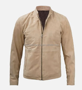 Veste en cuir de logo personnalisé de haute qualité, à la mode, à prix de vente entier, vêtements, veste en cuir coupe-vent et résistante pour hommes - Product Image 1