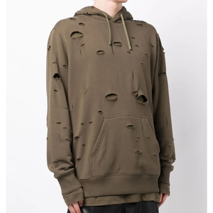 บริการ OEM เสื้อฮู้ดดี้พิมพ์ลายแบบกำหนดเอง ล้างสีแบบแอซิดวอช ขอบดิบ สไตล์ฮิปฮอป ผ้าฝ้าย 100% ทรงปกติ แห้งเร็วและระบายอากาศได้ดี - Product Image 3