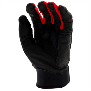 Conception de manchette courte Couleur noire et rouge Gants de frappe de baseball en cuir Gants de frappe de baseball de qualité supérieure à prix raisonnable - Product Image 4