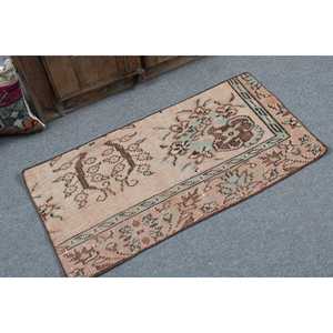 Tapis turc vintage, tapis de 1,6 x 3,3 pieds, petit tapis persan brun - Product Image 2