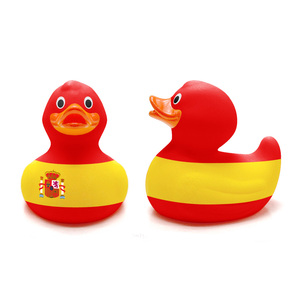 Pato de baño de goma chirriante ecológico de la Copa Mundial de fútbol con Bandera de País España - Product Image 1