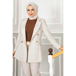 <b>Button</b>-Decorated Handkerchief Collar Detail Hijab Set 3-Piece Collection - Product Image 4