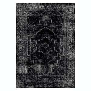 Tapis de salon en chenille antidérapant, motif design noir charbon, imprimé numériquement, lavable en machine, vente en gros RUGS DEPOT LXDP-0973 - Product Image 1