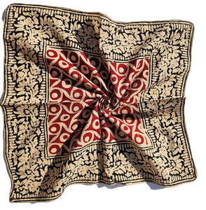 Bandanas de style bohème Foulard en coton imprimé bloc et foulard carré Mouchoir avec design imprimé chic - Product Image 4