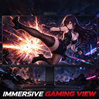 ZWBA OEM BARU 34 Inci 4k 180hz IPS LCD SSD/HDD Core I5 Lampu RGB Belakang Melengkung All in One PC Komputer Desktop untuk Gamer & Bisnis