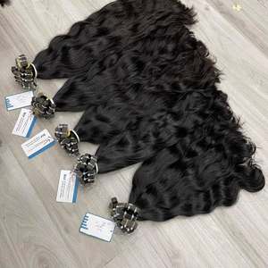 Hot Trending Virgin Remy Natural Wavy <b>Tape</b> Black Color Vietnamese Hair Extensions <b>Machine</b> Double Weft 100g Custom Color Ready - Product Image 1