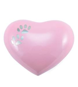 Fournisseur en gros d'urnes funéraires en laiton à bas prix Urnes funéraires en forme de cœur en laiton rose pour animaux de compagnie - Product Image 1