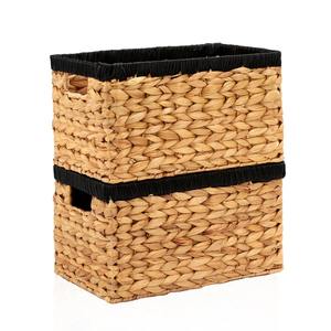 Panier décoratif avec bords en tissu, panier de rangement fait à la main, vente en gros, écologique, fabriqué au Vietnam - Product Image 2