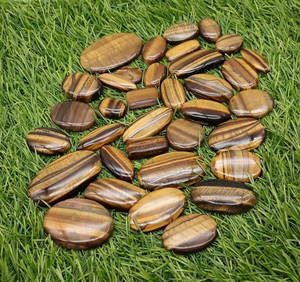 Lot en gros de cabochons en œil de tigre de haute qualité 100%, polis et vendus au poids, avec différentes formes et tailles pour la fabrication de bijoux - Product Image 5