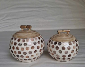 Meilleures ventes : Pot en bambou tressé incrusté de nacre, 8,5x10cm, pour le Nouvel An lunaire traditionnel, contenant alimentaire et décoration intérieure - Product Image 6