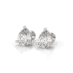 <b>Fine</b> Pear Shaped 14K Gold <b>Stud</b> <b>Earrings</b> Romantic Party Girls Jewelry with IGI Certificate High Quality Lab Grown Diamond - Product Image 6