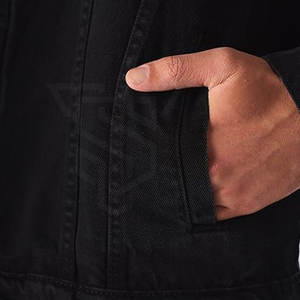 Chaqueta de Mezclilla Personalizada para Hombre, Estilo Urbano, Cuello Alto, Transpirable, de Algodón/Poliéster, Cómoda para el Invierno - Product Image 5