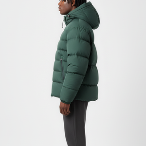 Chaqueta de Invierno con Capucha de Talla Grande, Color Sólido, Personalizada, con Logotipo Bordado, Estilo Casual, Chaqueta Acolchada - Product Image 5